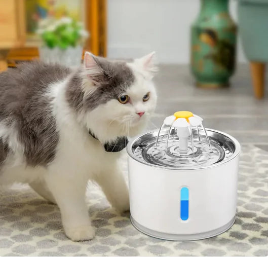 Automatic Cat Water Fountain with LED – whisper-quiet pet drinking fountain